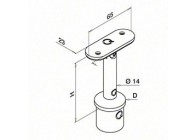 Support de main-courante sur poteau, orientable