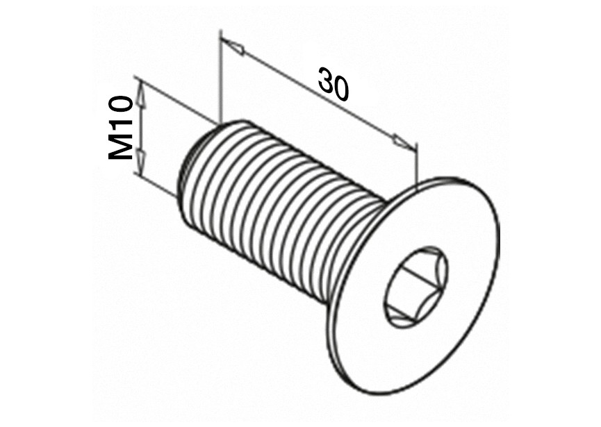 Vis 6 pans - tête fraisée, QS-532- EMB. 50 PIECES