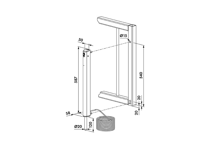 ELECTRADROP-E-P-9005~~Gemotoriseerde grondgrendel met Fail Close-functionaliteit in RAL 9005