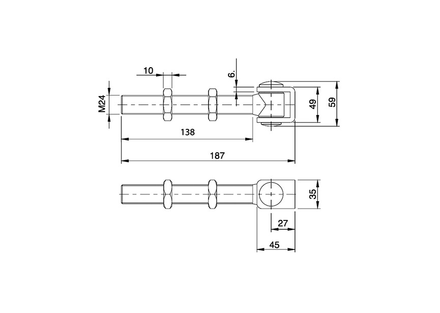 164-24LZ CHARNIERE REGLABLE M24 - ZINGUEE