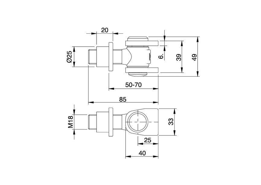 135-M18~~164-1 REGELBARE SCHARNIER M18