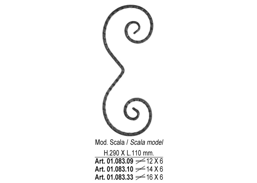 S-VOLUTE 290X110MM - 16X6MM