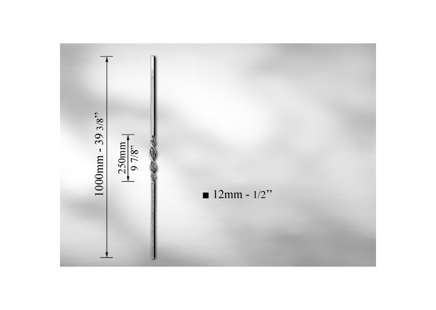 B0101~~SIERSPIJL # 12MM - LENGTE 1M.