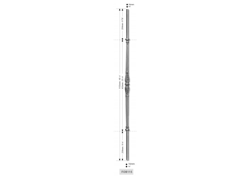 FOB115~~SIERSPIJL IN GIETIJZER - 120 CM