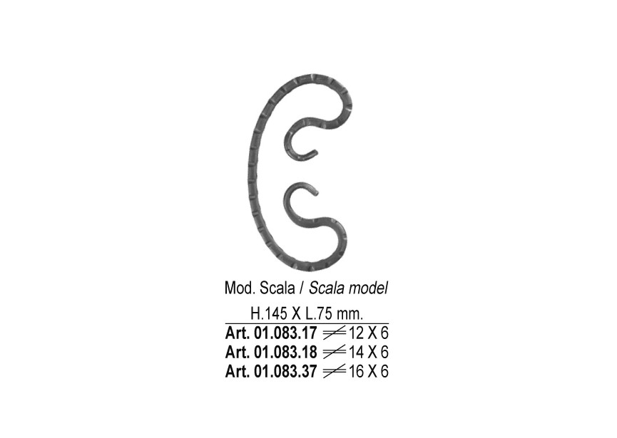 VOLUTE 145X75MM - 16X6MM