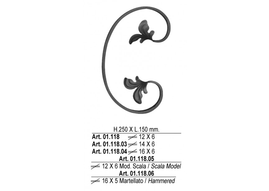 VOLUTE 250X150MM - 12X6