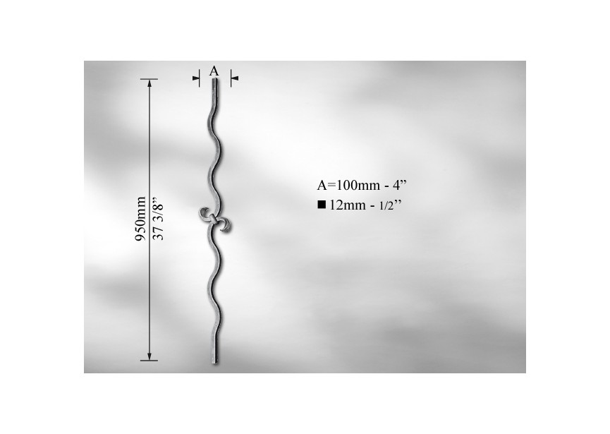 B4801~~SIERSPIJL # 12MM - LENGTE 950 MM