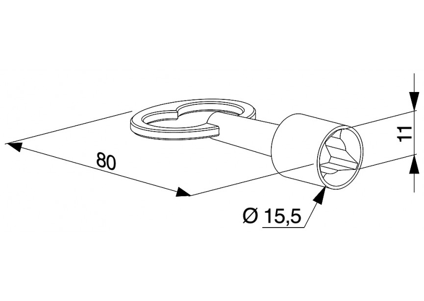 3071-T11~~DRIEHOEKSLEUTEL 11MM