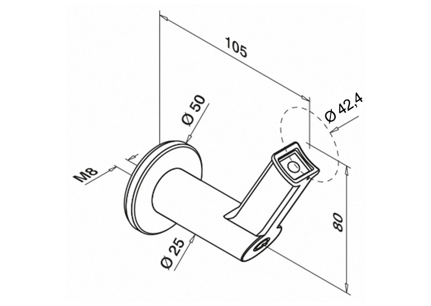 139320-042~~HANDRELINGSTEUN VOOR WANDBEVESTIGING