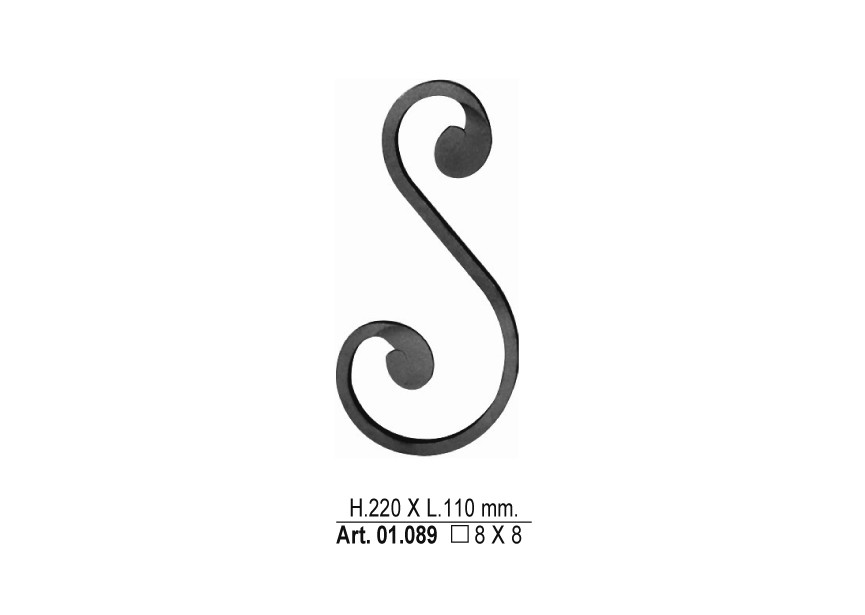 01.089~~S-KRUL 220X110MM - 8X8MM