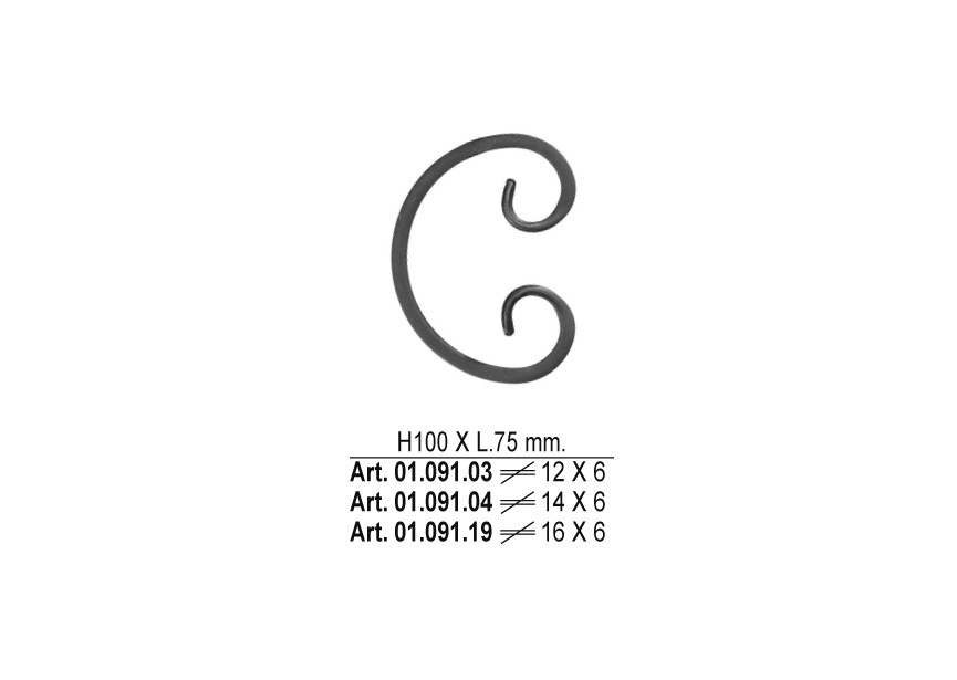 C-VOLUTE 100X75MM - 12X6MM