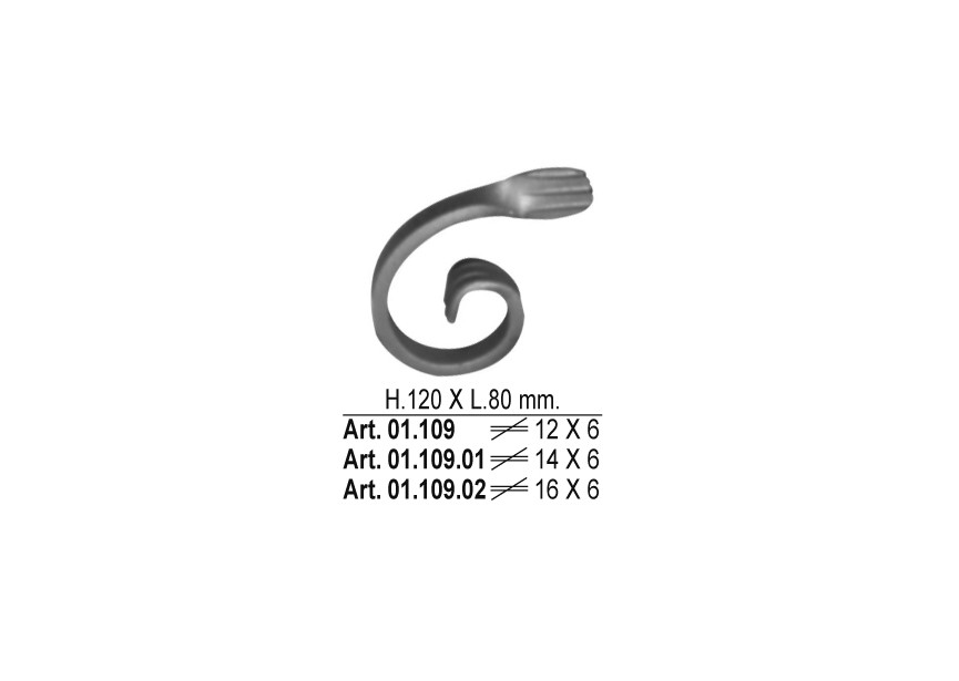 VOLUTE 120X80MM - 12X6MM