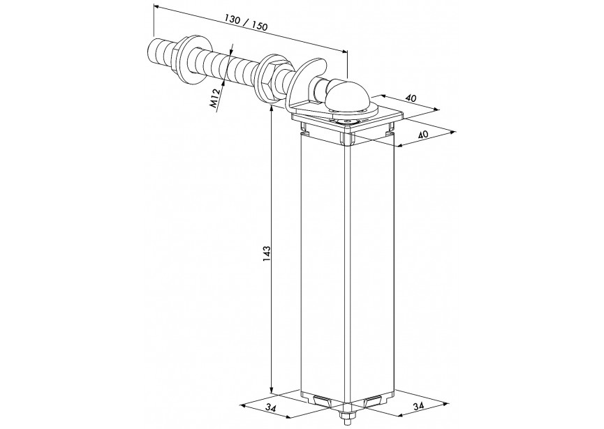 SWING40-130~~VEERSCHARNIER VR TUINPOORT - PRIJS PER PAAR