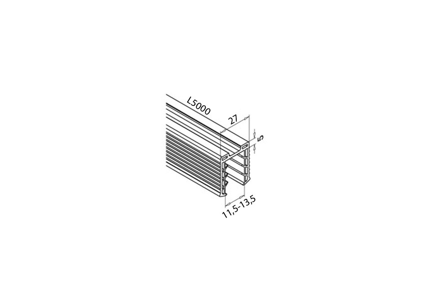 205127-050-11~~RUBBER PROFIEL VOOR GLAS U-PROFIEL BUIS Ø48,3MM