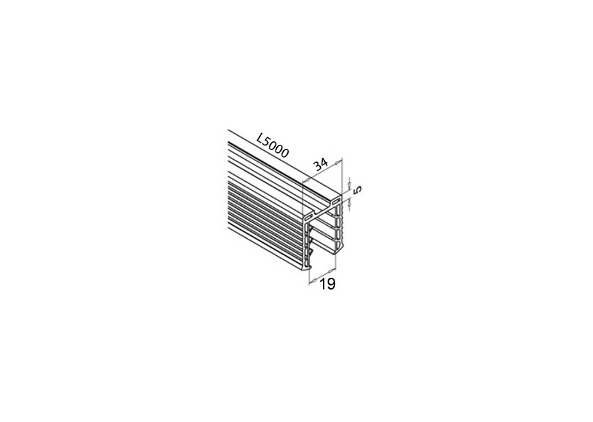 205134-050-19~~Rubber profiel voor glas U-profiel buis Ø 60,3mm