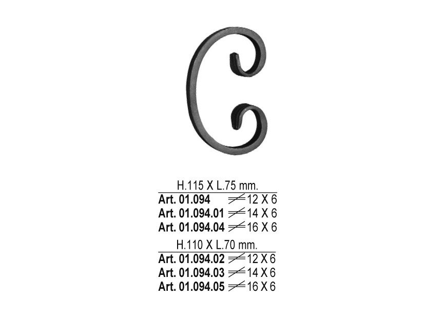 C-VOLUTE 115X75MM - 16X6MM