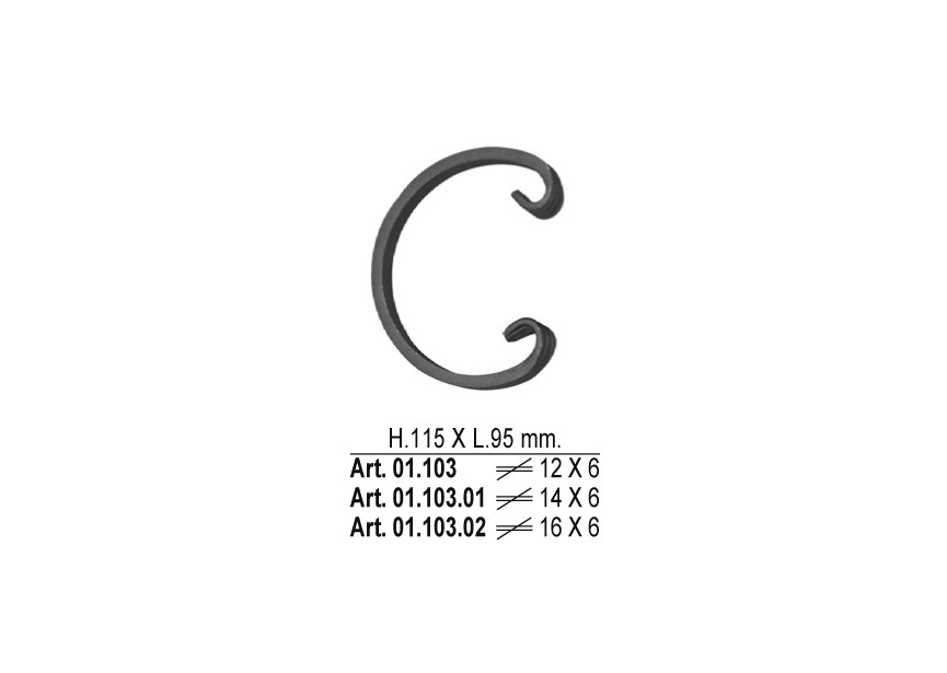 C-VOLUTE 95X115MM - 16X6MM