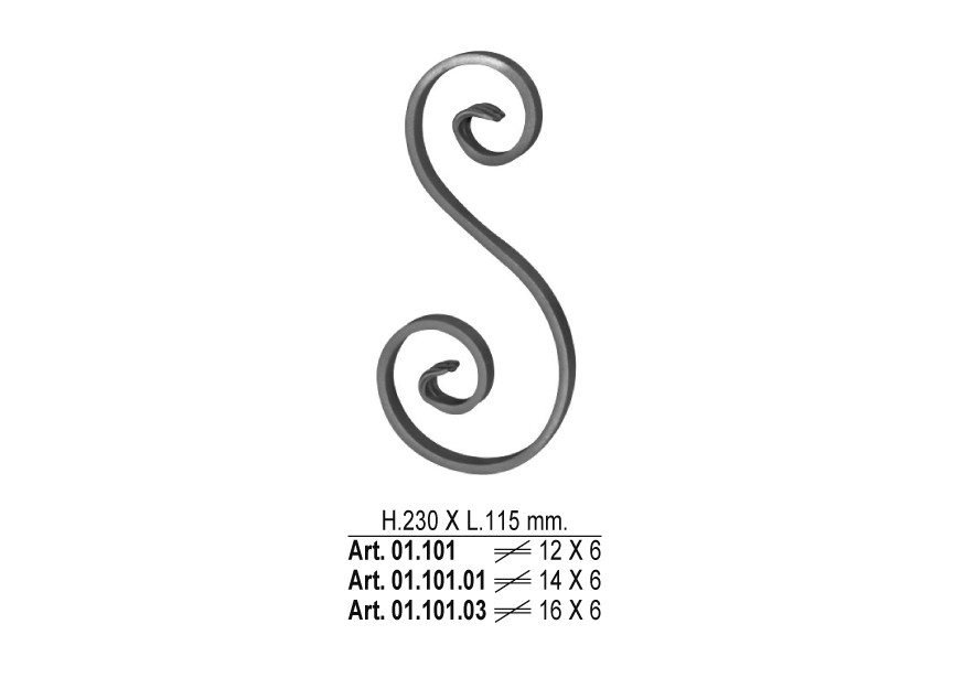 S-VOLUTE 230X115MM - 14X6MM