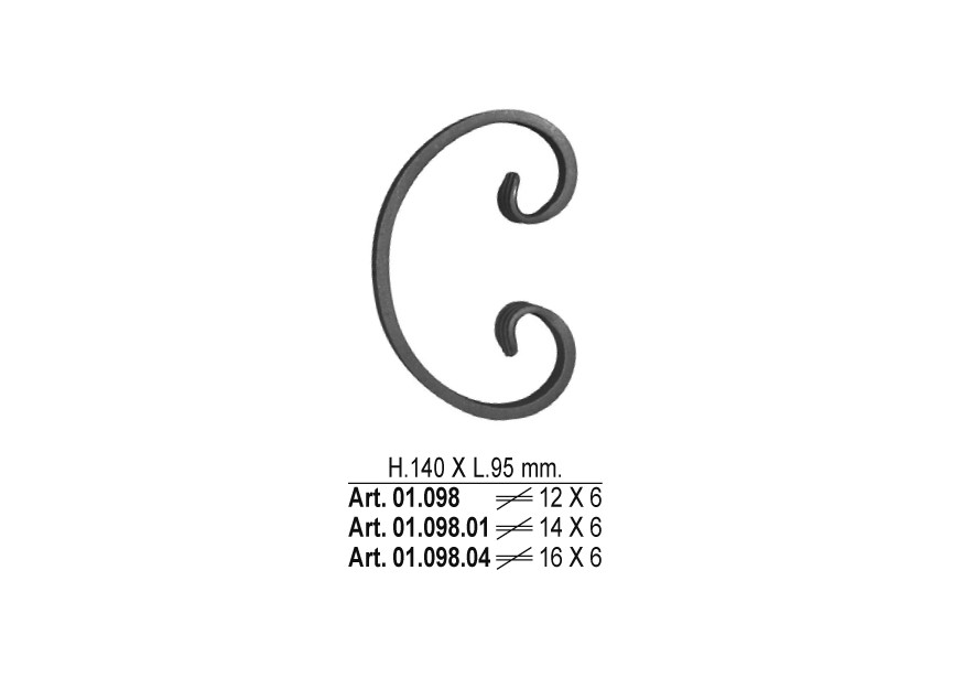 C-VOLUTE 140X95MM - 14X6MM