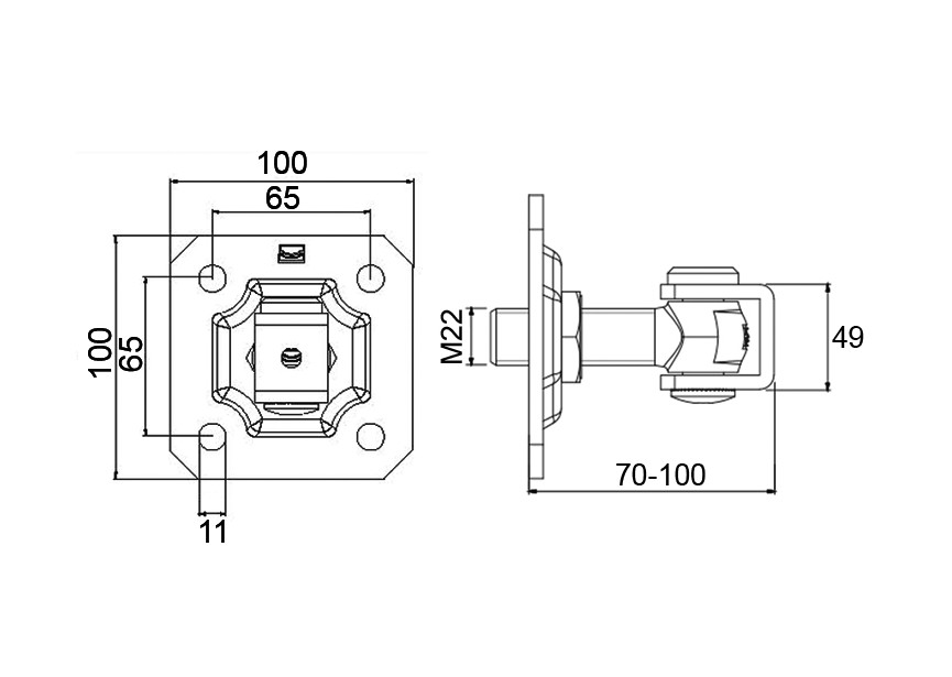 GOND REGLABLE AVEC PLATINE A VISSER M22