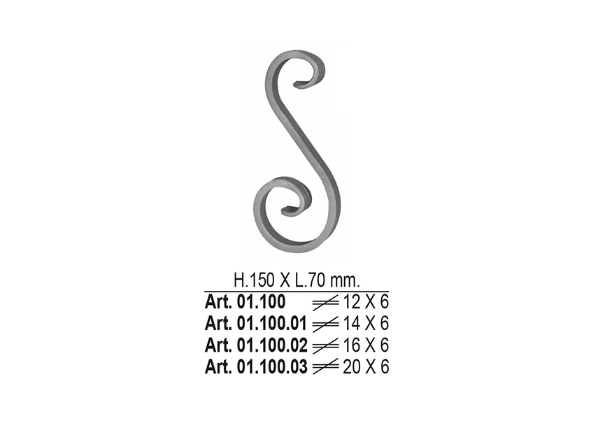 S-VOLUTE 150X70MM - 16X6MM