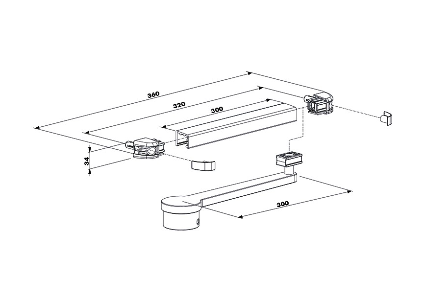 P00017538-SILV - Bras coullissant pour venus-argent