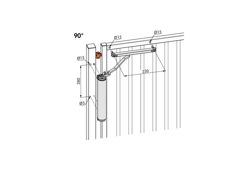 P00009354-SILV - Ferme-portail hydraulique puissant et polyvalent jusquà 150kg-argent