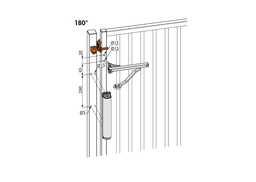 VERTICLOSE-2-SILV~~P00009354-SILV - Hydraulische poortsluiter voor 90° en 180° scharnièren-zilver