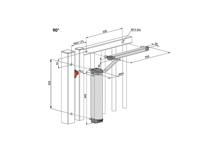 P00008967-SILV - ferme-portial hydraulique-argent