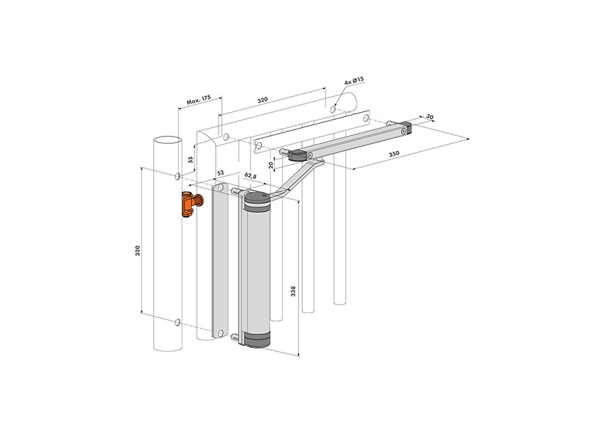 P00008967-SILV - ferme-portial hydraulique-argent