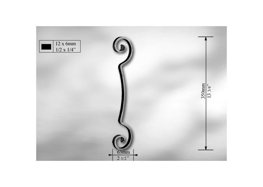 L3601~~KRUL 350X63MM - 12X6MM.