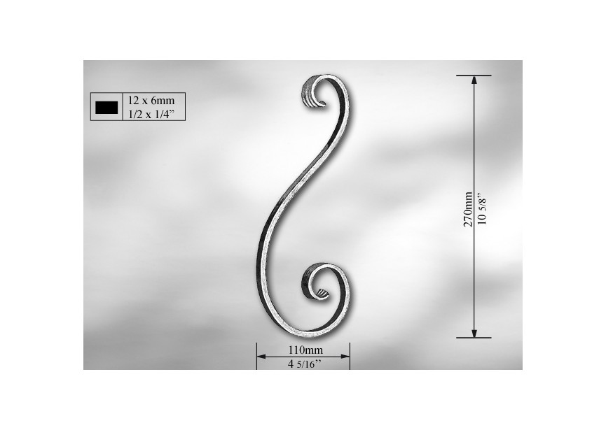 S2701~~KRUL 270X110MM - 12X6MM.