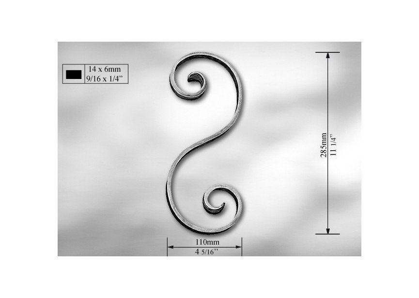 VOLUTE 285X110 - 14X6MM.