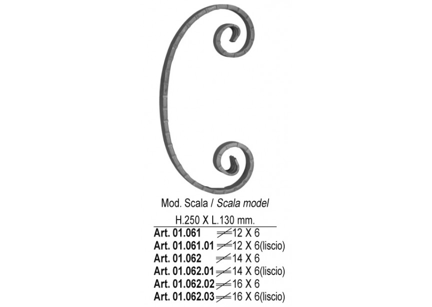 VOLUTE 250X130 MM 16X6