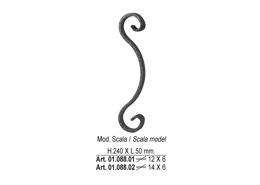 VOLUTE 240X50MM - 12X6MM