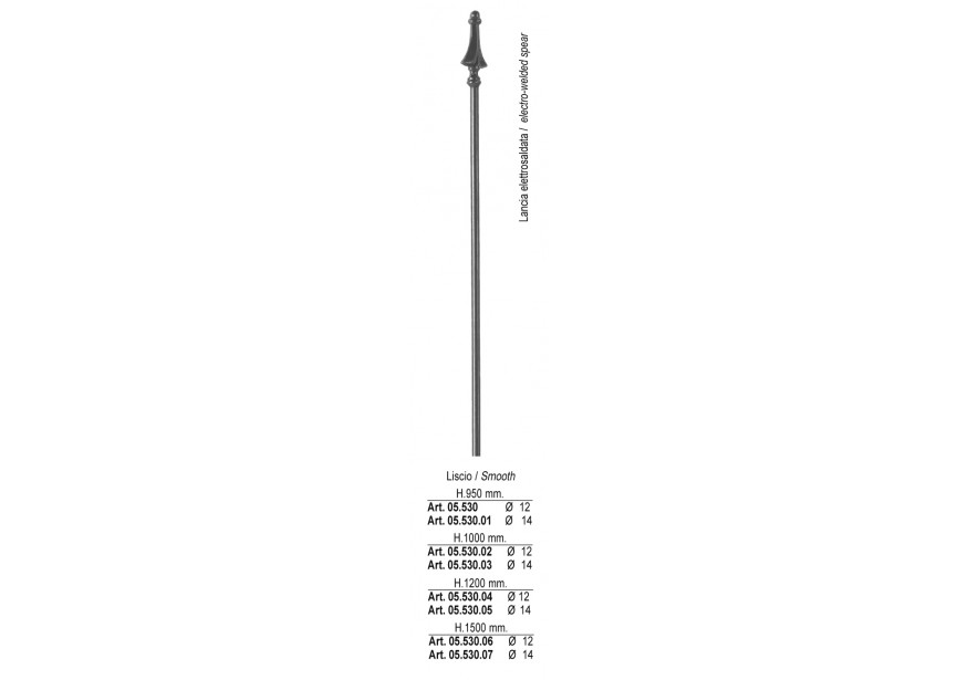 05.530.06~~SPIJL H 1500MM o 12MM