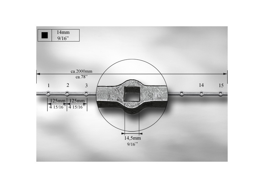 TTR144~~WARM GESM.VERBINDINGSPROFIEL #14MM - L. 2M