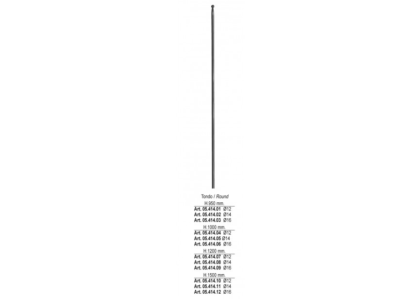 05.414.04~~RONDE SPIJL H 1000MM o 12MM