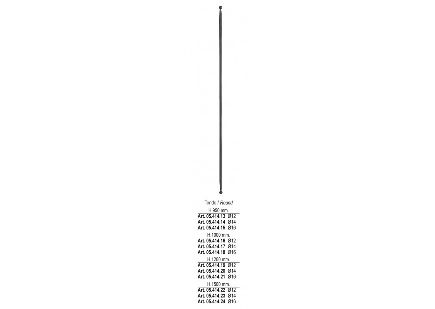 BARREAU ROND H 1500MM o 12MM