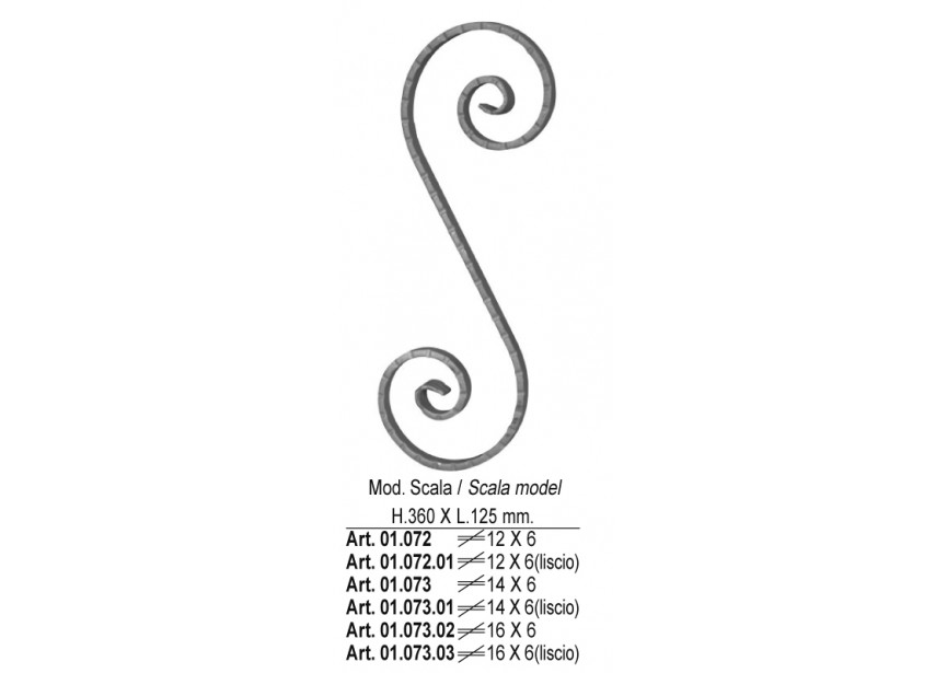 VOLUTE 360X125MM PLAT 12X6