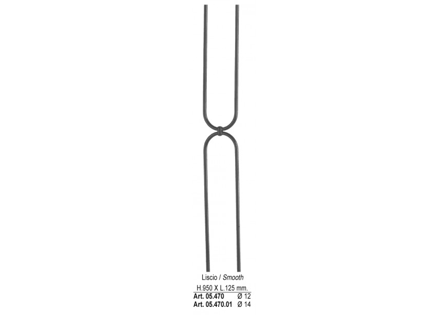 BARREAU H 950X125MM o 12MM