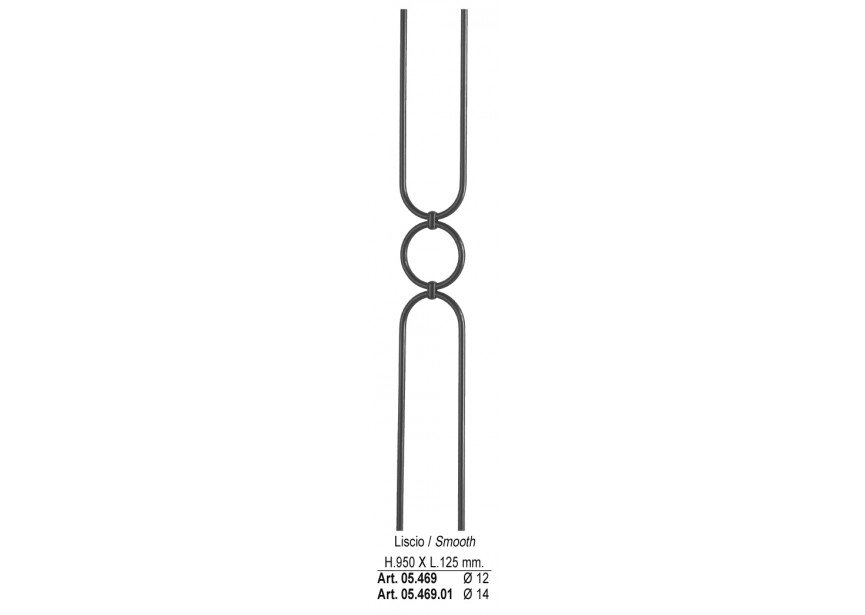 BARREAU H 950X125MM o 12MM