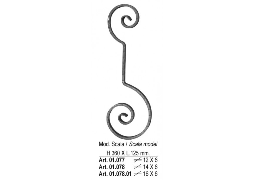 VOLUTE 360X125MM - 16X6MM