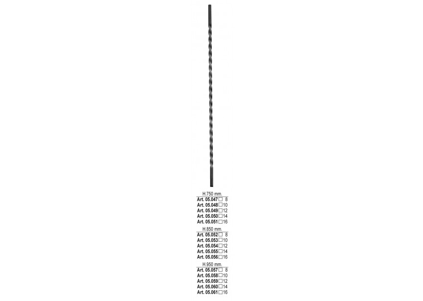 05.047~~SPIJL H 750MM # 8 MM