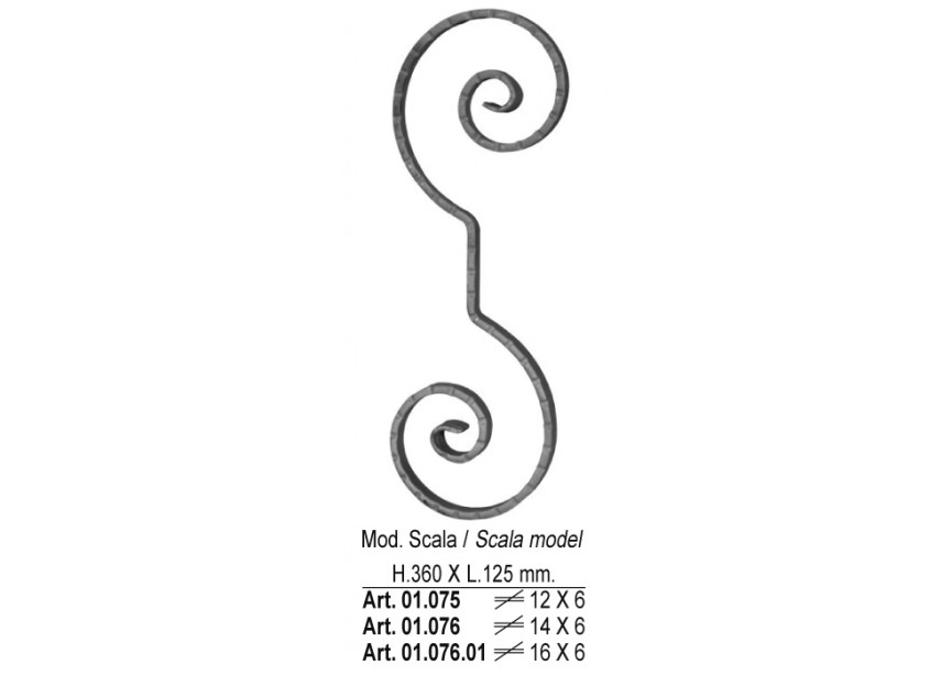 VOLUTE 360X125 14X6MM