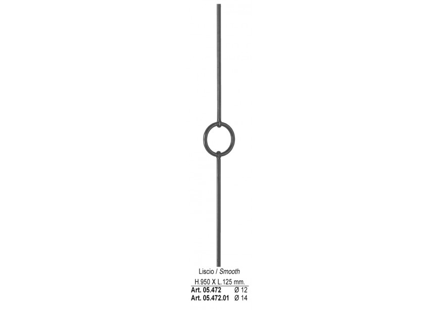 BARREAU H 950X125MM o 12MM