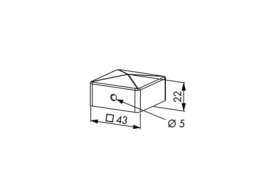 P00007471 - Prix par pièce,achat par 50 pcs-couvre pillier pour profils 40x40mm-galva