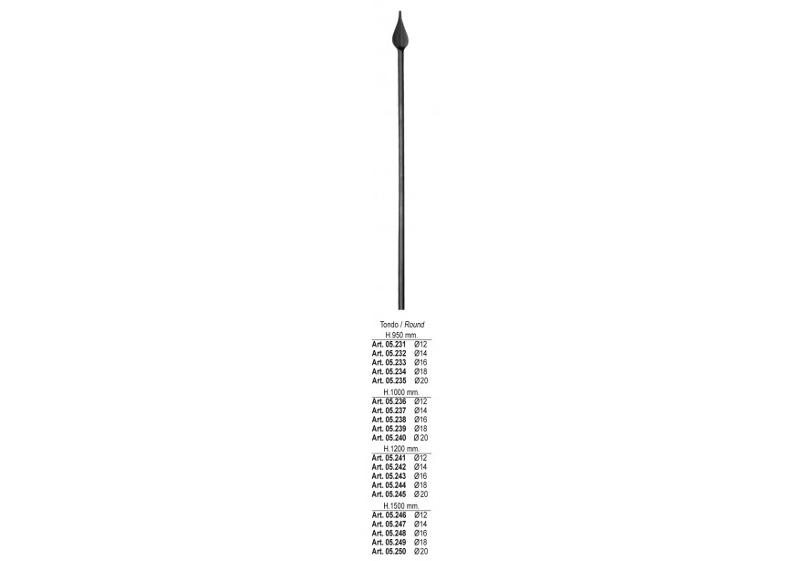 05.248~~RONDE SPIJL H 1500MM o 16MM