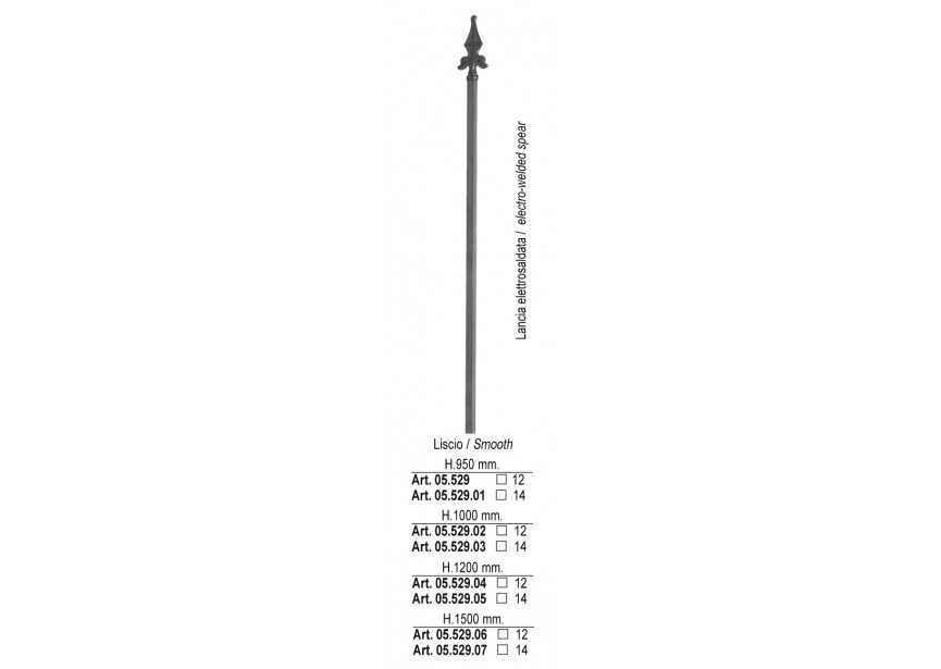 05.529.05~~SPIJL H 1200MM # 14MM