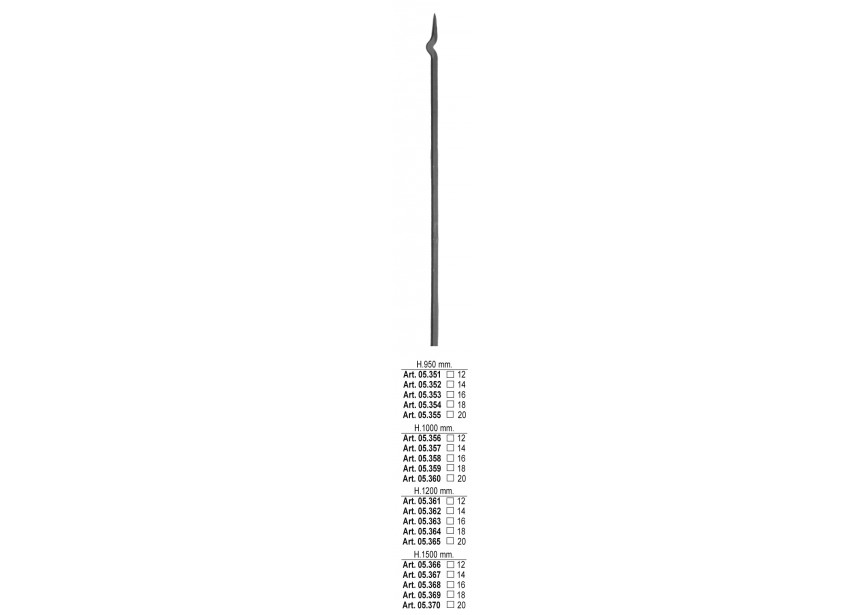 05.356~~SPIJL H 1000MM # 12MM